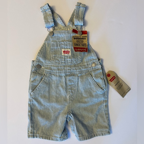 Levi's Other - Levi's 12M Overalls Shortall with Blue and White Stripes